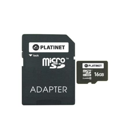 Platinet 16GB MicroSD Card + SD Adapter