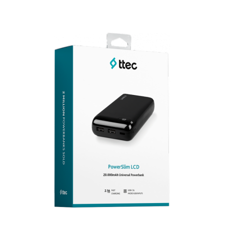 Ttec LCD Power Slim 20000mAh Black Ttec LCD Power Slim 20000mAh Black