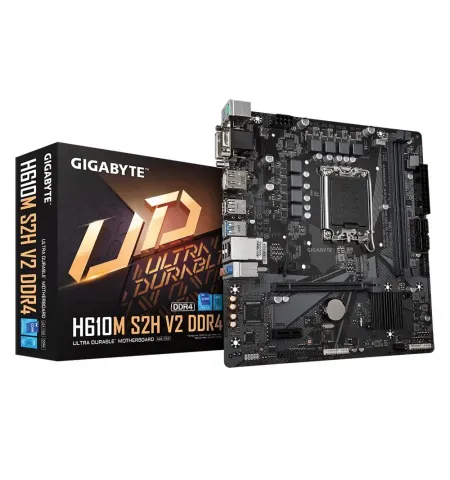 Placa de baza Gigabyte H610M S2H V2 DDR4, LGA1700, Intel H610, Micro-ATX