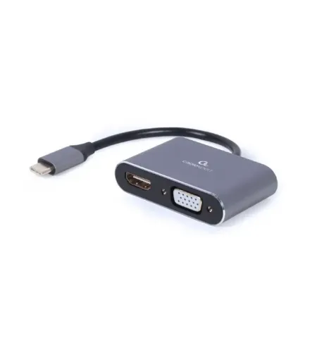 Видеоадаптер Cablexpert A-USB3C-HDMIVGA-01, USB Type-C - VGA, HDMI, Серый