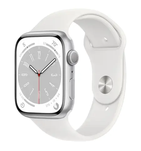 Умные часы Apple Watch Series 8 GPS, 45мм, Серебристый