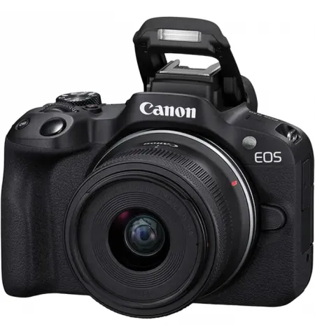 Aparat Foto Mirrorless Canon EOS R50 Black & RF-S 18-45mm f/4.5-6.3 IS STM KIT, Alb