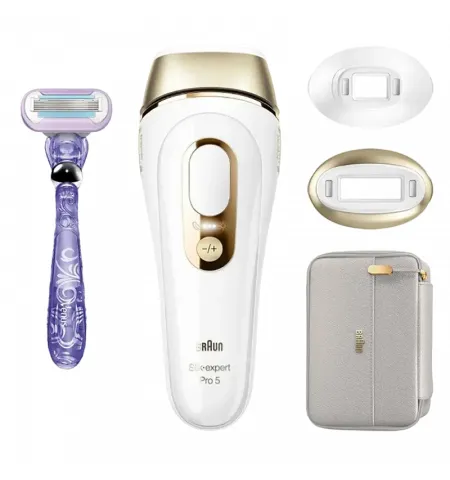 Fotoepilator Braun PL5157 Silk-expert Pro 5, Alb | Auriu