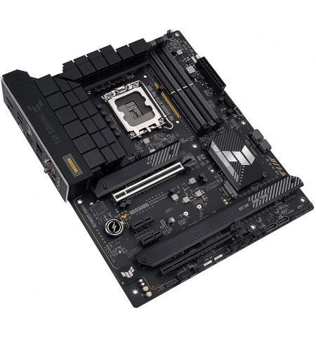 Материнская плата ASUS TUF GAMING H770-PRO WIFI Intel H770, LGA1700, Dual DDR5 7200MHz, PCIe 5.0 x16, PCIe 4.0 x16, DP/HDMI, USB Type-C, PCIe RAID, SATA RAID, 4 x M.2 slots PCIe 4.0 x4, SB 8-Ch., Wi-Fi 6 802.11ax, 2.5Gb Ethernet, AURA Sync