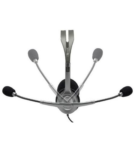 Logitech H110 Grey Stereo Headset, Headset: 20Hz-20kHz, Microphone: 100Hz-16kHz, 2m cable, 2 x mini-jack 3.5mm 981-000271 (casti cu microfon/наушники с микрофоном)