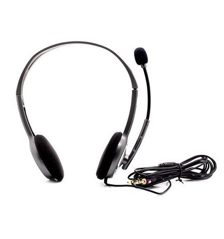 Logitech H110 Grey Stereo Headset, Headset: 20Hz-20kHz, Microphone: 100Hz-16kHz, 2m cable, 2 x mini-jack 3.5mm 981-000271 (casti cu microfon/наушники с микрофоном)