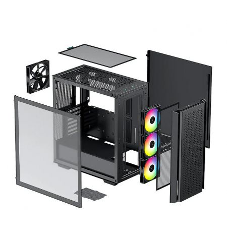 Корпус Case Middletower Deepcool CG560 ATX Black, no PSU, Side panel Tempered Glass,  2xUSB3.0, Audio x 1/Mic x 1, Pre-Installed LED Fans: Front 3X120mm, Rear 1X140mm (carcasa/корпус) Корпус Case Middletower Deepcool CG560 ATX Black, no PSU, Side panel Tempered Glass,  2xUSB3.0, Audio x 1/Mic x 1, Pre-Installed LED Fans: Front 3X120mm, Rear 1X140mm (carcasa/корпус)