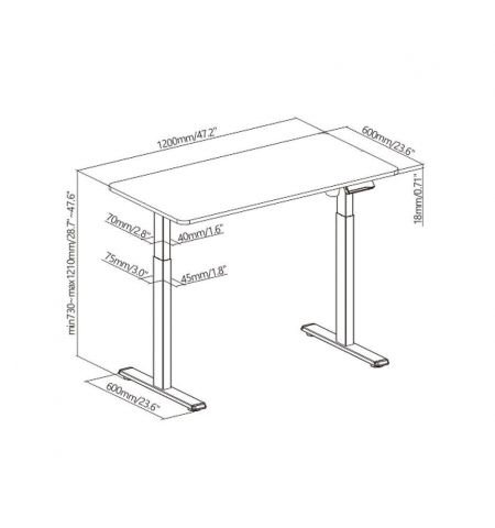 Стол компьютерный LUMI S12-22R-B Electric Single-Motor Sit-Stand Desk, 1200x600mm, Height Range 720-1140mm, Weight Capacity 70Kg, Advance Memory Controller, 3 Memory Settings (Стол компьютерный офисный) Стол компьютерный LUMI S12-22R-B Electric Single-Motor Sit-Stand Desk, 1200x600mm, Height Range 720-1140mm, Weight Capacity 70Kg, Advance Memory Controller, 3 Memory Settings (Стол компьютерный офисный)