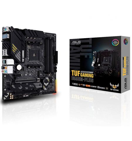 Материнская плата ASUS TUF GAMING TUF GAMING B550M-PLUS AMD B550, AM4, Dual DDR4 4866MHz, PCI-E 4.0/3.0 x16, Display Port 1.2/HDMI 2.1, USB 3.2, SATA RAID 6Gb/s, 2xM.2 x4 Socket, 64Gb/s M.2 support PCIe 4.0 x4, SB 8-Ch., 2.5Gb Ethernet, Aura Sync RGB(plac