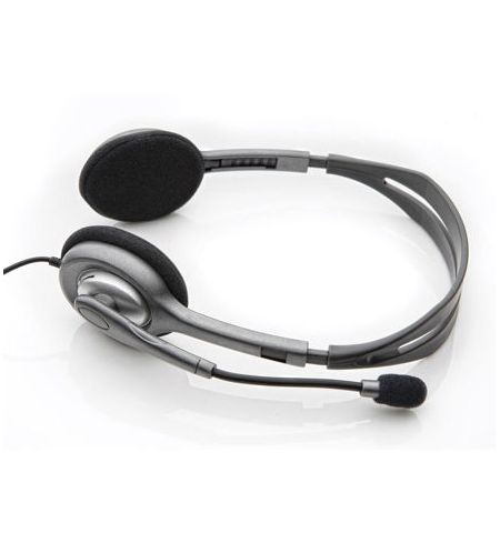 Logitech H110 Grey Stereo Headset, Headset: 20Hz-20kHz, Microphone: 100Hz-16kHz, 2m cable, 2 x mini-jack 3.5mm 981-000271 (casti cu microfon/наушники с микрофоном)