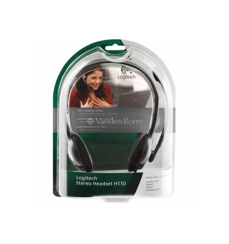 Logitech H110 Grey Stereo Headset, Headset: 20Hz-20kHz, Microphone: 100Hz-16kHz, 2m cable, 2 x mini-jack 3.5mm 981-000271 (casti cu microfon/наушники с микрофоном)
