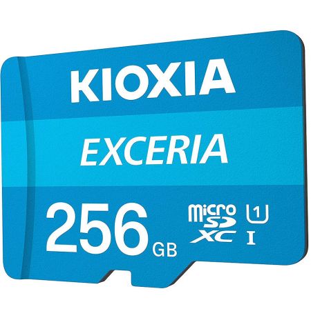 Карта памяти 256GB Kioxia Exceria LMEX1L256GG2 microSDHC (Toshiba), 100MB/s, (Class 10 UHS-I) + Adapter MicroSD->SD