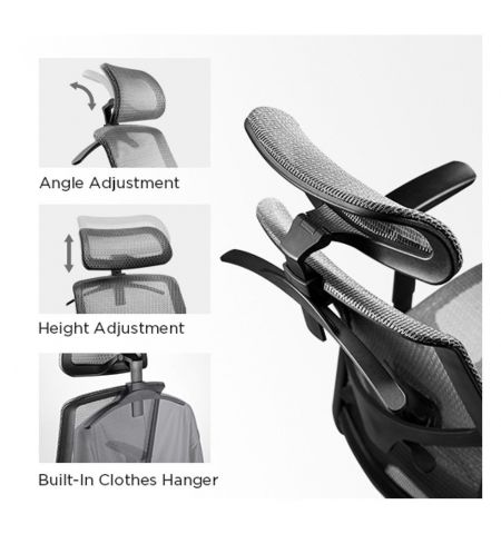 Кресло офисное Lumi Ergonomic Office Chair CH05-18, Black, Headrest, Elastic Breathable Mesh Seat and Back, Pneumatic Seat-Height Adjustment,  Nylon Base, PU Hooded Caster, 100mm Class 4 Gas Lift, Weight Capacity 150 Kg Кресло офисное Lumi Ergonomic Office Chair CH05-18, Black, Headrest, Elastic Breathable Mesh Seat and Back, Pneumatic Seat-Height Adjustment,  Nylon Base, PU Hooded Caster, 100mm Class 4 Gas Lift, Weight Capacity 150 Kg