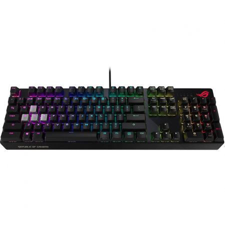 Клавиатура ASUS ROG Strix Scope RX optical RGB gaming keyboard for FPS gamers, ROG RX Optical Mechanical Switches, Aura Sync RGB illumination, IP56 water and dust resistance, USB 2.0 passthrough, Alloy top plate, gamer (tastatura/клавиатура)