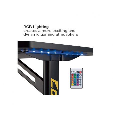 Стол компьютерный LUMI GMD03-1 Conqueror Gaming Desk with RGB Lighting, Black/Red, 1200x600mm, Weight Capacity 100Kg, Multi-Color Gradient Breathing LED Light (Стол компьютерный игровой)