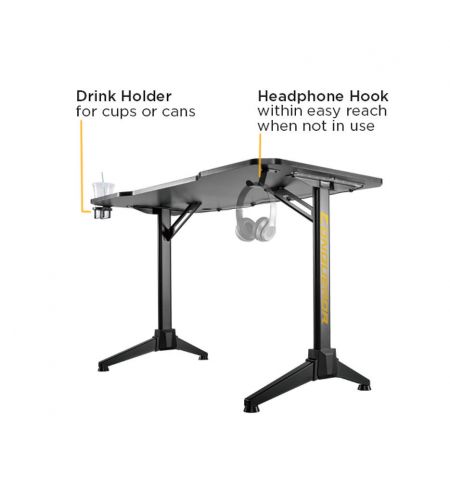 Стол компьютерный LUMI GMD03-1 Conqueror Gaming Desk with RGB Lighting, Black/Red, 1200x600mm, Weight Capacity 100Kg, Multi-Color Gradient Breathing LED Light (Стол компьютерный игровой)