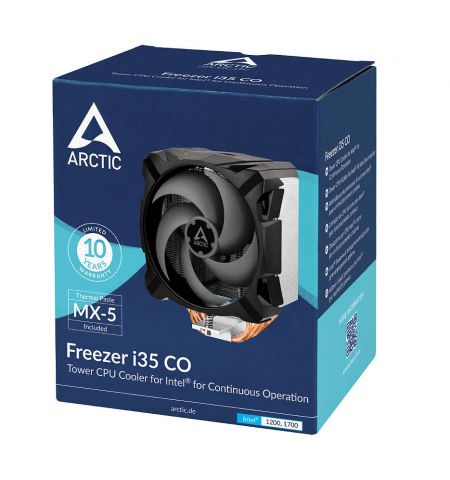 Cooler Arctic Freezer i35 CO, Socket Intel 1700, 1200, 115X, FAN 113mm, 200-1800rpm PWM, Noise Level 0.3 Sone, Double Ball Bearing, ACFRE00095A Cooler Arctic Freezer i35 CO, Socket Intel 1700, 1200, 115X, FAN 113mm, 200-1800rpm PWM, Noise Level 0.3 Sone, Double Ball Bearing, ACFRE00095A