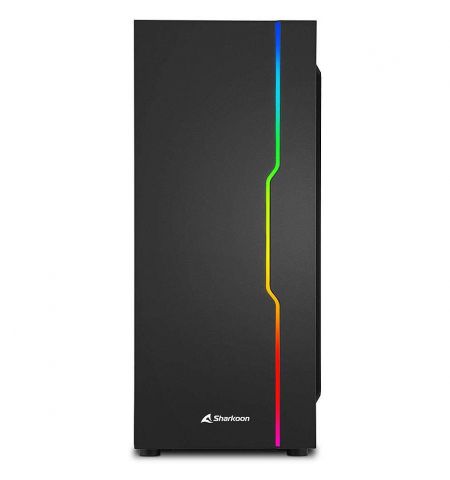 Компьютерный корпус Case Sharkoon RGB SLIDER Black  ATX Case, Side Panel of Tempered Glass, no PSU, Tool-free, Cable Management, Front Panel ARGB LED Strip, Fans: Rear 1x120mm installed, ARGB Controller, 2x3.5" / 5x2.5", 2xUSB3.0, 1xUSB2.0, 1xHeadphones ( Компьютерный корпус Case Sharkoon RGB SLIDER Black  ATX Case, Side Panel of Tempered Glass, no PSU, Tool-free, Cable Management, Front Panel ARGB LED Strip, Fans: Rear 1x120mm installed, ARGB Controller, 2x3.5" / 5x2.5", 2xUSB3.0, 1xUSB2.0, 1xHeadphones (