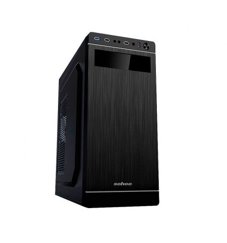 Case Miditower ATX Sohoo 5907BS Black-Silver, 500W, 12cm fan, 24 pin, 2xSATA cables, 1xUSB 3.0, 2xUSB 2.0 & Audio (carcasa/корпус)