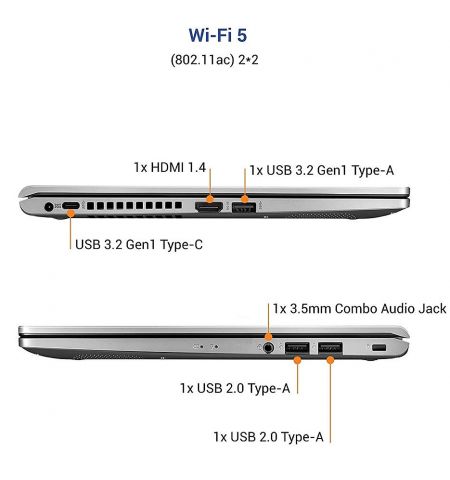 Ноутбук 15.6 ASUS VivoBook X515EA Silver, Intel i3-1115G4 3.0-4.1Ghz/8GB DDR4/SSD 512GB/Intel Iris Xe Graphics/WiFi 6 802.11ax/BT5.0/USB Type C/HDMI/HD WebCam/ 15.6 FHD IPS LED-backlit NanoEdge Anti-glare (1920x1080)/No OS X515EA-BQ322 Ноутбук 15.6 ASUS VivoBook X515EA Silver, Intel i3-1115G4 3.0-4.1Ghz/8GB DDR4/SSD 512GB/Intel Iris Xe Graphics/WiFi 6 802.11ax/BT5.0/USB Type C/HDMI/HD WebCam/ 15.6 FHD IPS LED-backlit NanoEdge Anti-glare (1920x1080)/No OS X515EA-BQ322