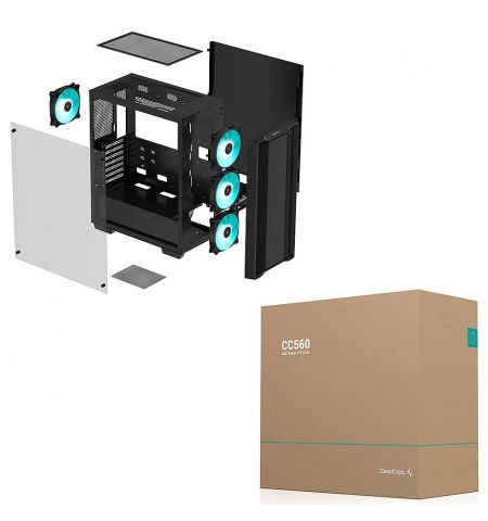 Корпус Case Middletower Deepcool CC560 WH ATX White, no PSU, Side panel Tempered Glass,  2xUSB3.,1xUSB2.0, Audio, Pre-Installed LED Fans: Front 3X120mm, Rear 1X140mm (carcasa/корпус) Корпус Case Middletower Deepcool CC560 WH ATX White, no PSU, Side panel Tempered Glass,  2xUSB3.,1xUSB2.0, Audio, Pre-Installed LED Fans: Front 3X120mm, Rear 1X140mm (carcasa/корпус)