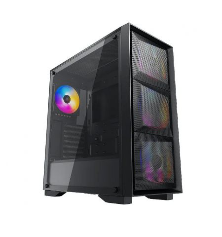 Корпус Case Middletower Deepcool MATREXX 50 MESH 4FS ATX Black no PSU, Side panel Tempered glass, 1xUSB3.0/2xUSB2.0/AudioHD x 1/Mic x 1 Pre-installed: 4x120mm tri-color fan (carcasa/корпус)