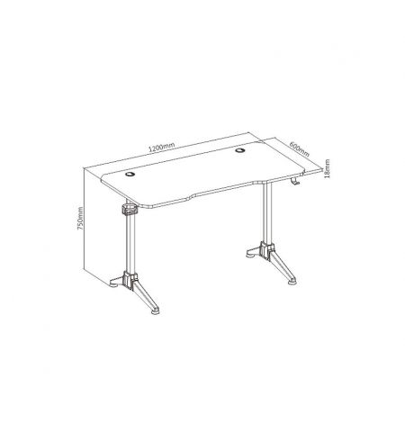 Стол компьютерный LUMI GMD03-1 Conqueror Gaming Desk with RGB Lighting, Black/Red, 1200x600mm, Weight Capacity 100Kg, Multi-Color Gradient Breathing LED Light (Стол компьютерный игровой)