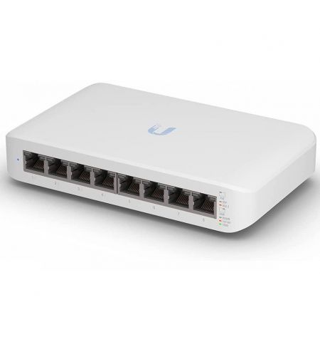 Ubiquiti UniFi Switch USW-Lite-8-POE, 8-Port Gigabit RJ45, 4xPoE+ IEEE 802.3af/at , 52W POE supply, Non-Blocking Throughput: 8 Gbps