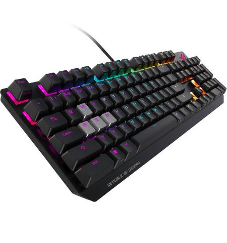 Клавиатура ASUS ROG Strix Scope RX optical RGB gaming keyboard for FPS gamers, ROG RX Optical Mechanical Switches, Aura Sync RGB illumination, IP56 water and dust resistance, USB 2.0 passthrough, Alloy top plate, gamer (tastatura/клавиатура)