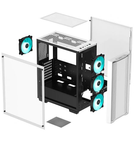 Корпус Case Middletower Deepcool CC560 WH ATX White, no PSU, Side panel Tempered Glass,  2xUSB3.,1xUSB2.0, Audio, Pre-Installed LED Fans: Front 3X120mm, Rear 1X140mm (carcasa/корпус) Корпус Case Middletower Deepcool CC560 WH ATX White, no PSU, Side panel Tempered Glass,  2xUSB3.,1xUSB2.0, Audio, Pre-Installed LED Fans: Front 3X120mm, Rear 1X140mm (carcasa/корпус)