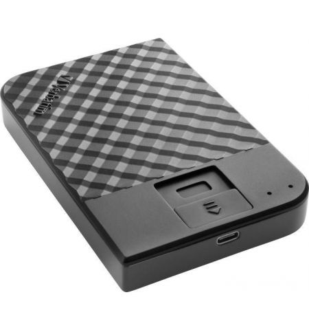 2.5" External HDD 2.0TB (USB3.1/USB-C)  Verbatim "Fingerprint Secure", Black, 256-bit AES hardware security encryption with fingerprint, Enclosure material: Plastic and Aluminium