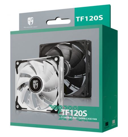 120mm Case Fan - DEEPCOOL Gamer Storm TF series "TF120S WHITE", 120x120x25mm, 500-1800rpm, 40000 hours, White