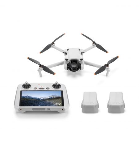 Дрон DJI Mini 3 Fly More Combo + Smart Controller / Portable Drone, RC 5.5", 12MP photo, 4K 30fps/FHD 60fps camera with gimbal, max. 4000m height / 57.6kmph speed, max. flight time 38min, Battery 2453 mAh, 248g Дрон DJI Mini 3 Fly More Combo + Smart Controller / Portable Drone, RC 5.5", 12MP photo, 4K 30fps/FHD 60fps camera with gimbal, max. 4000m height / 57.6kmph speed, max. flight time 38min, Battery 2453 mAh, 248g