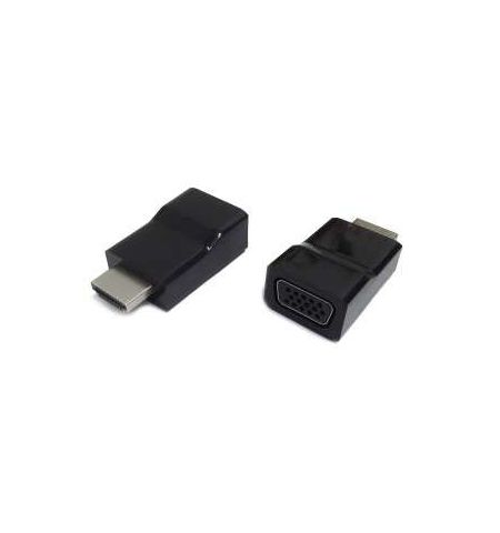 Adapter HDMI-VGA - Gembird  AB-HDMI-VGA-001, HDMI to VGA adapter, Converts digital HDMI input (19 pin male, v.1.4) into analog VGA output (DB15 female), Blister