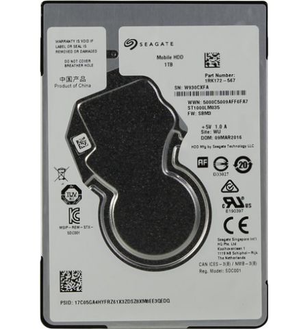 2.5" HDD 1.0TB  Seagate ST1000LM035, Mobile HDD™, 5400rpm, 128MB, 7mm, SATAIII