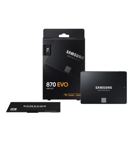 2.5" SSD 1.0TB  Samsung SSD 870 EVO, SATAIII, Sequential Reads: 560 MB/s, Sequential Writes: 530 MB/s, Max Random 4k: Read: 98,000 IOPS / Write: 88,000 IOPS, 7mm, 1GB LPDDR4 Cache, Samsung MKX controller, V-NAND 3bit MLC