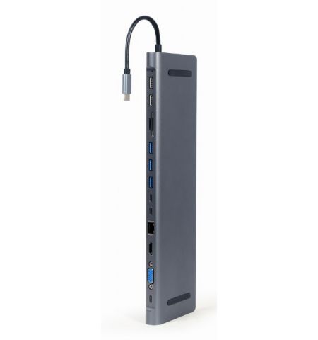 Адаптер 9-in-1 Gembird A-CM-COMBO9-01 / USB hub, 4K HDMI and Full HD VGA video, stereo audio, Gigabit LAN port, card reader and USB Type-C PD charge support Адаптер 9-in-1 Gembird A-CM-COMBO9-01 / USB hub, 4K HDMI and Full HD VGA video, stereo audio, Gigabit LAN port, card reader and USB Type-C PD charge support