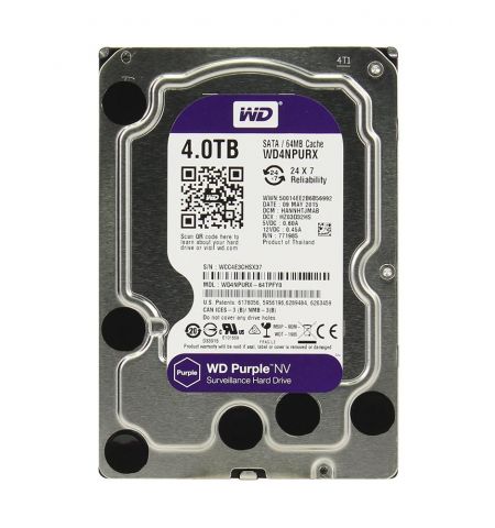 3.5" HDD Western Digital Caviar Purple WD4NPURX-FR / 4TB / IntelliPower / 64MB