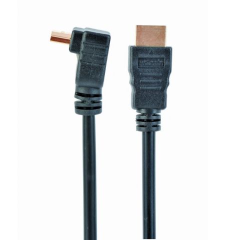 Cable HDMI  CC-HDMI490-6, 1.8 m, HDMI v.1.4 90 degrees, male-male, Black cable with gold-plated connectors, Bulk packing