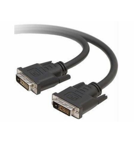 Cable DVI - 2m - Brackton "Basic" DVI-SKB-0200.B, 2 m, DVI-D cable 24+1, dual-link, m/m, double-shielded, plastic plugs, golden contacts, dust caps