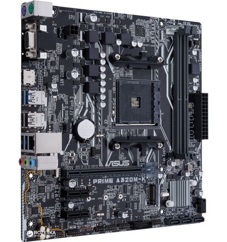 ASUS PRIME A320M-K, Socket AM4, AMD A320, Dual 2xDDR4-3200, APU AMD graphics, VGA, HDMI, 1xPCIe X16, 4xSATA3, RAID, 1x M.2 slot, 2xPCIe X1, ALC887 7.1ch HDA, GbE LAN, 6xUSB3.1, 5X Pro.III, mATX