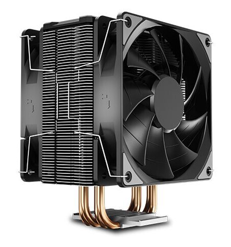 DEEPCOOL Cooler  "GAMMAXX 400 EX", Intel Socket LGA1700/1200/1151/1150/1155 & AM5/AM4, 2x TF120 PWM fans:120х120х25mm, 500~1500rpm, <27.6dBA, 52 CFM, 4-pin PWM, Hydro Bearing, 4x 6mm Cooper Heatpipes direct contact, Black