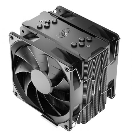 DEEPCOOL Cooler  "GAMMAXX 400 EX", Intel Socket LGA1700/1200/1151/1150/1155 & AM5/AM4, 2x TF120 PWM fans:120х120х25mm, 500~1500rpm, <27.6dBA, 52 CFM, 4-pin PWM, Hydro Bearing, 4x 6mm Cooper Heatpipes direct contact, Black