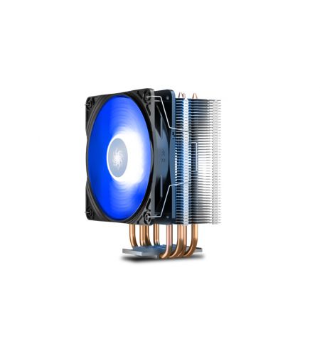 DEEPCOOL Cooler  "GAMMAXX 400 V2 BLUE", Socket Intel LGA1700/1200/1151/1150/1155 & AM5/AM4, up to TDP 180W, 120х120х25mm, PWM Fan with BLUE LED, 500~1650rpm, <27.8 dBA, 64.5CFM, 4 pin, PWM, Hydro Bearing, 4x 6mm Cooper heatpipes direct contact
