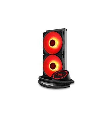 DEEPCOOL Liquid Cooler "GAMMAXX L240 V2",  Anti-leak Tech Inside, LGA2066/2011-v3/2011/1700/1200/1151/1150/1155 & AM5/AM4, 2x 120mm PWM fans RGB LED, fans: 500~1800rpm, pump: 2550rpm, 17.8dBA, 69.34CFM, 4 pin, Hydro Bearing