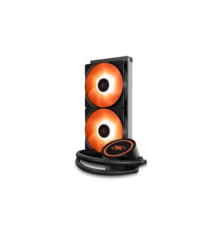 DEEPCOOL Liquid Cooler "GAMMAXX L240 V2",  Anti-leak Tech Inside, LGA2066/2011-v3/2011/1700/1200/1151/1150/1155 & AM5/AM4, 2x 120mm PWM fans RGB LED, fans: 500~1800rpm, pump: 2550rpm, 17.8dBA, 69.34CFM, 4 pin, Hydro Bearing