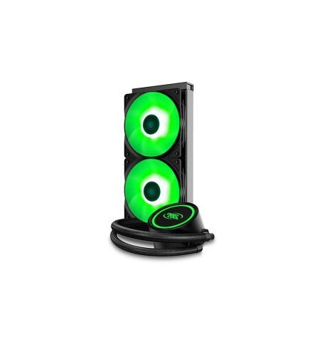 DEEPCOOL Liquid Cooler "GAMMAXX L240 V2",  Anti-leak Tech Inside, LGA2066/2011-v3/2011/1700/1200/1151/1150/1155 & AM5/AM4, 2x 120mm PWM fans RGB LED, fans: 500~1800rpm, pump: 2550rpm, 17.8dBA, 69.34CFM, 4 pin, Hydro Bearing