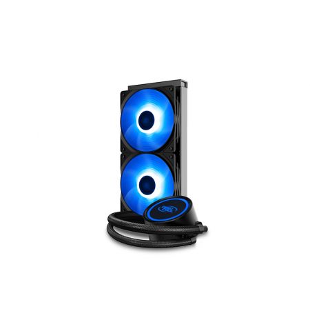 DEEPCOOL Liquid Cooler "GAMMAXX L240 V2",  Anti-leak Tech Inside, LGA2066/2011-v3/2011/1700/1200/1151/1150/1155 & AM5/AM4, 2x 120mm PWM fans RGB LED, fans: 500~1800rpm, pump: 2550rpm, 17.8dBA, 69.34CFM, 4 pin, Hydro Bearing