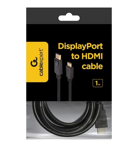 Cable DP-HDMI  - 1m - Cablexpert CC-DP-HDMI-1M, 1m, HDMI type A (male) only to DP (male) cable,  (cable is not bi-directional), Black Cable DP-HDMI  - 1m - Cablexpert CC-DP-HDMI-1M, 1m, HDMI type A (male) only to DP (male) cable,  (cable is not bi-directional), Black