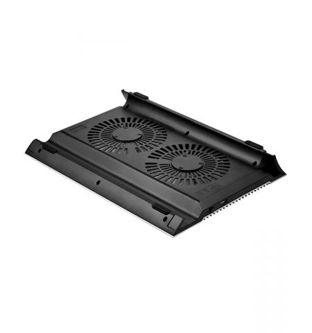 DEEPCOOL "N8", Notebook Cooling Pad up to 17", 2 fan - 140mm, 1000rpm, <25dBA, 94.7CFM, 4x USB, all aluminum extrusion panel, Silver